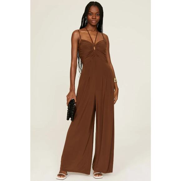 Rachel Rachel Roy Willow Strappy Slinky Jumpsuit Brown Women's Size Small - Picture 1 of 10